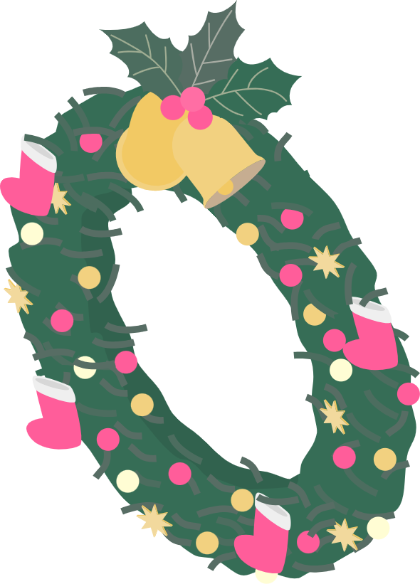 クリスマスリースのイラスト