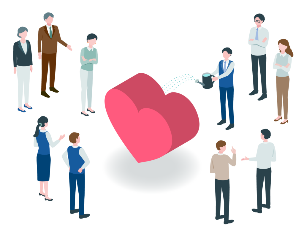 ハートに水をあげる会社員